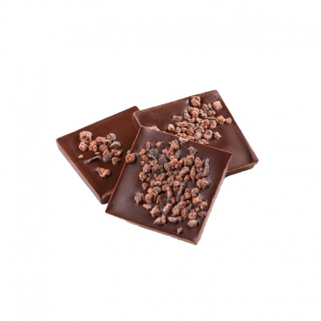 Carré aux éclats de fèves de cacao noir