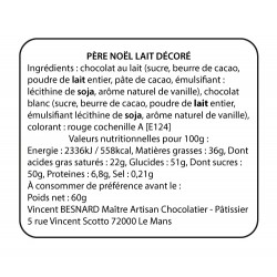 Etiquette Composition Père Noël Décoré 60gr Lait