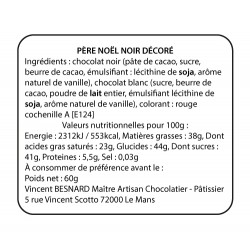 Etiquette Composition Père Noël Décoré 60gr Noir